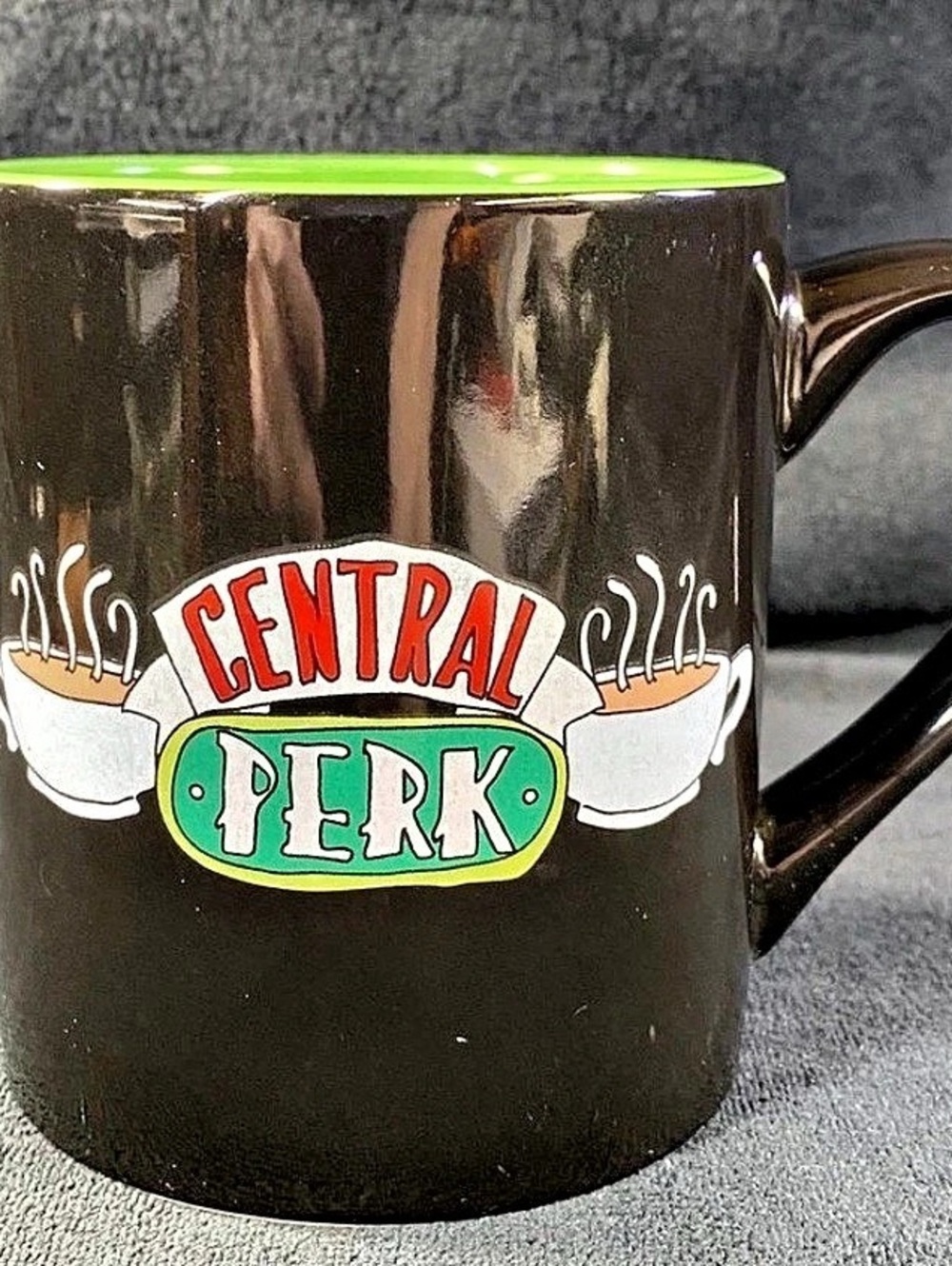 Warner Bros Friends Central Perk Black and Green Jumbo Ceramic Mug & Green Jumbo